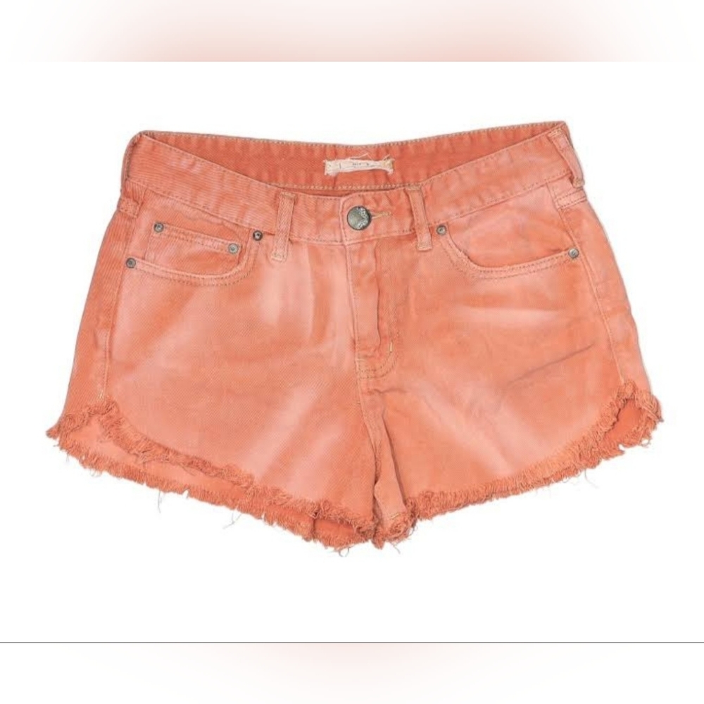 FREE PEOPLE orange denim shorts